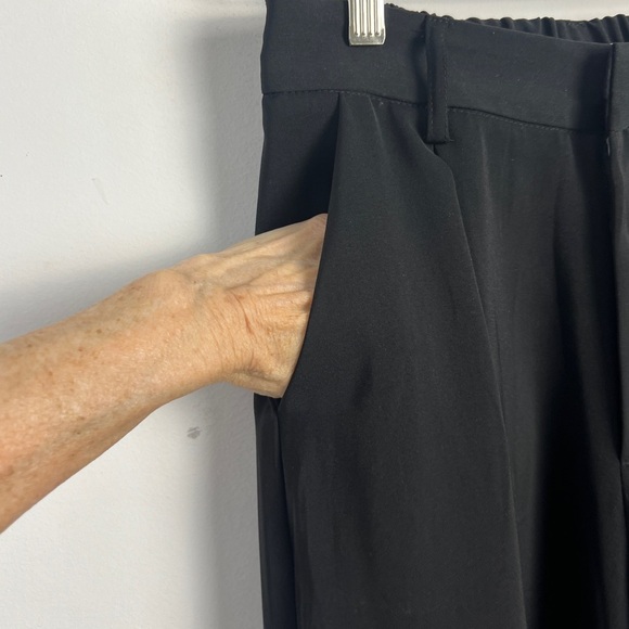 Tronjori Women Black High Waist Casual Wide Leg Long Palazzo Pants Trousers S - Picture 8 of 11